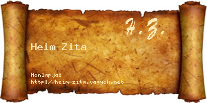 Heim Zita névjegykártya
